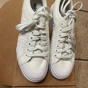 Adidas White Canvas Sneakers